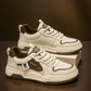 KOILIU Men's Cream & Brown Minimal Sneakers